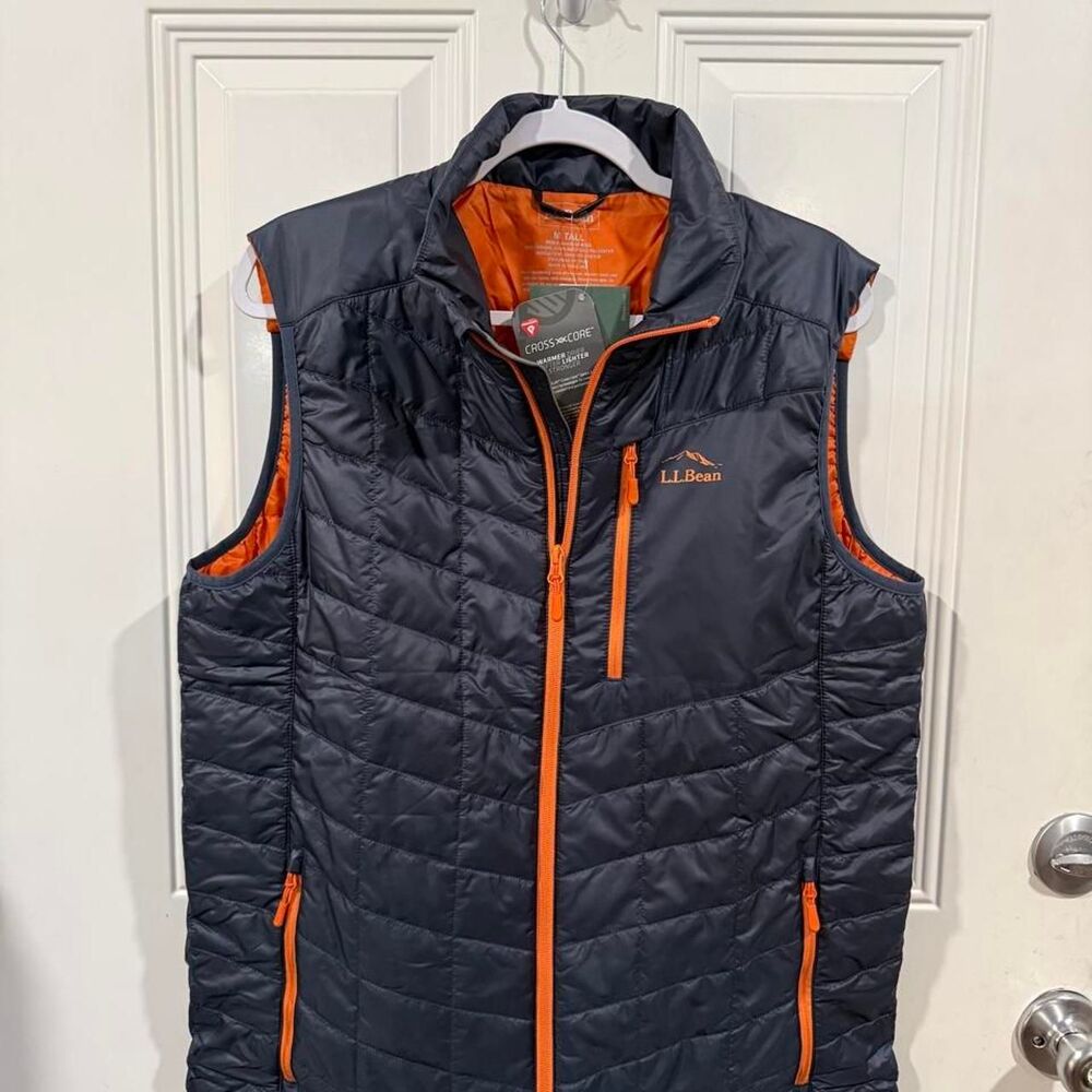 Llbean Men's Navy and Blue Gilet